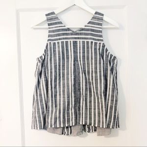 Madewell Stripe Pleated Swing Top